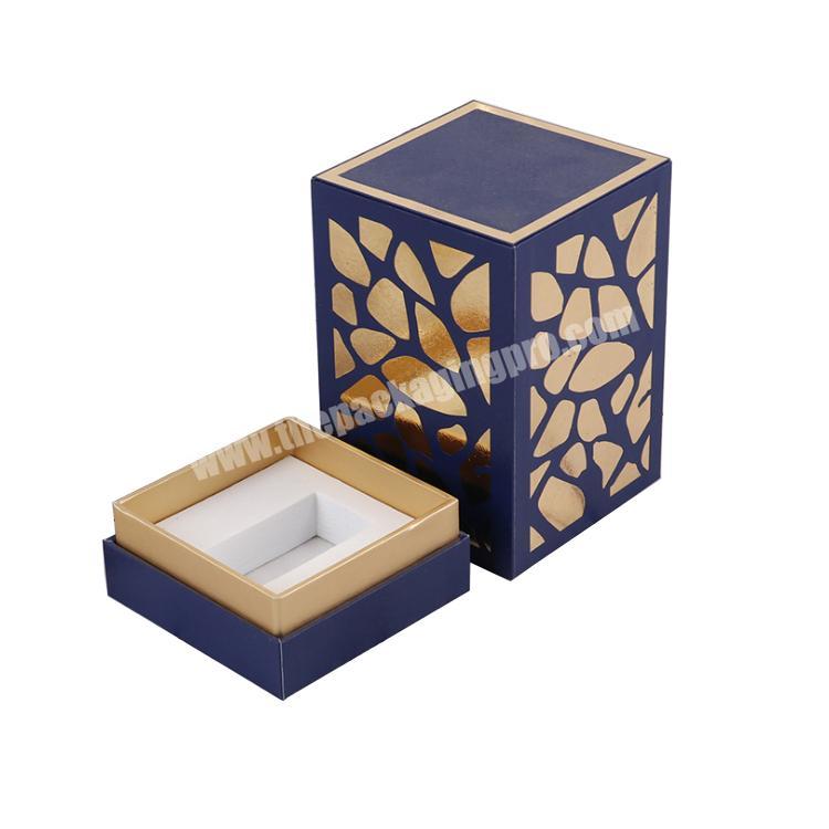High Quality Elegant perfume original Square Gold Cardboard perfume wooden box Luxury Packaging perfume bottle with box