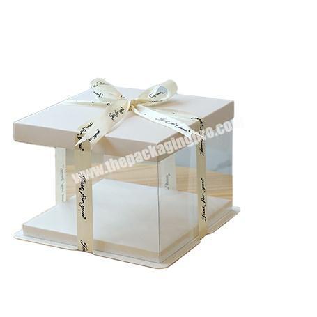 Hot Sale Luxury Transparent Food Grade Square Plastic Cake Box
