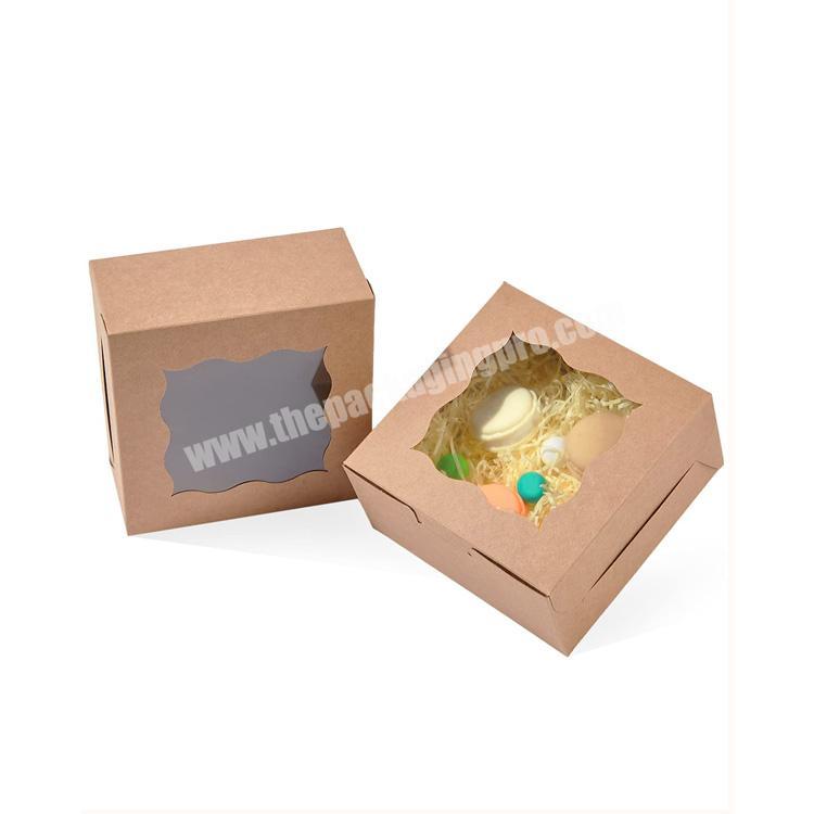 High Quality Luxury 5x5 Individual Kraft Paper Macaron Cookie Paperboard Gift Box