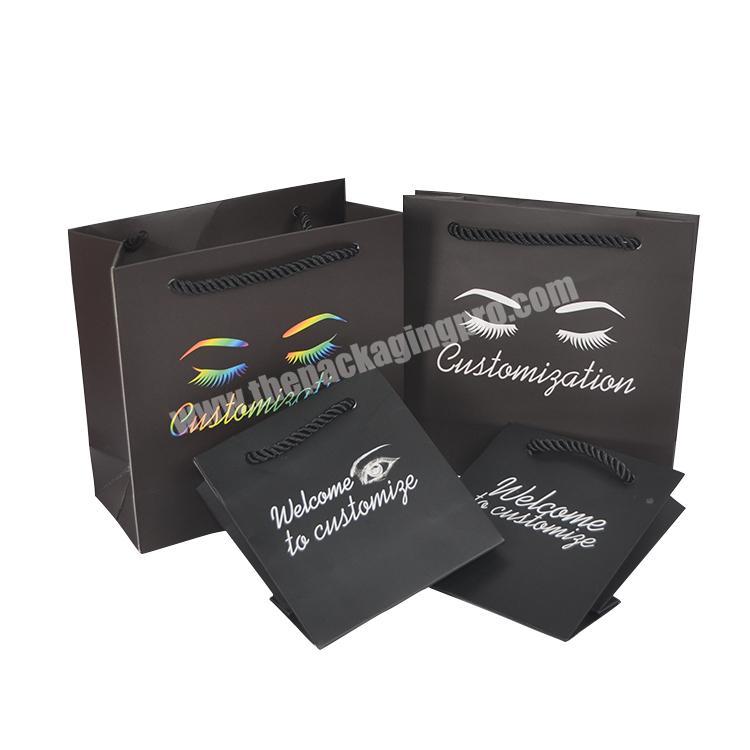 Holiday Birthday Party Favor Christmas Gift Shopping Eyelash Holographic Paper Custom Packaging Wig Storage Bag