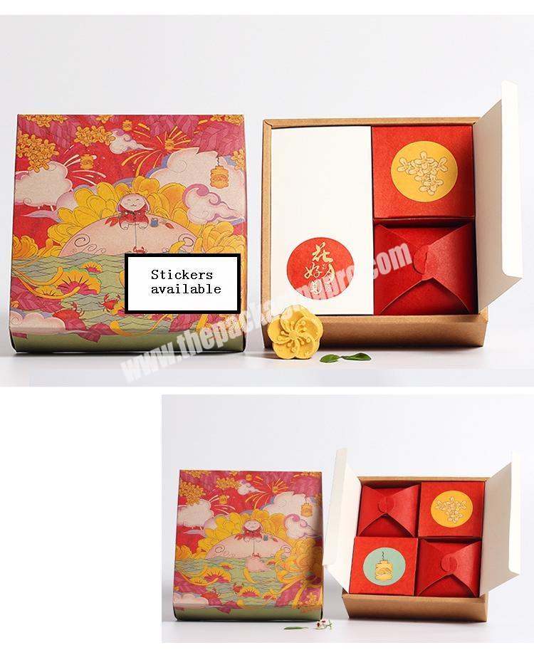Hot Sale Custom Logo Packaging Gift Box Paper Moon Cake Box And  Bags With Foam Inserts