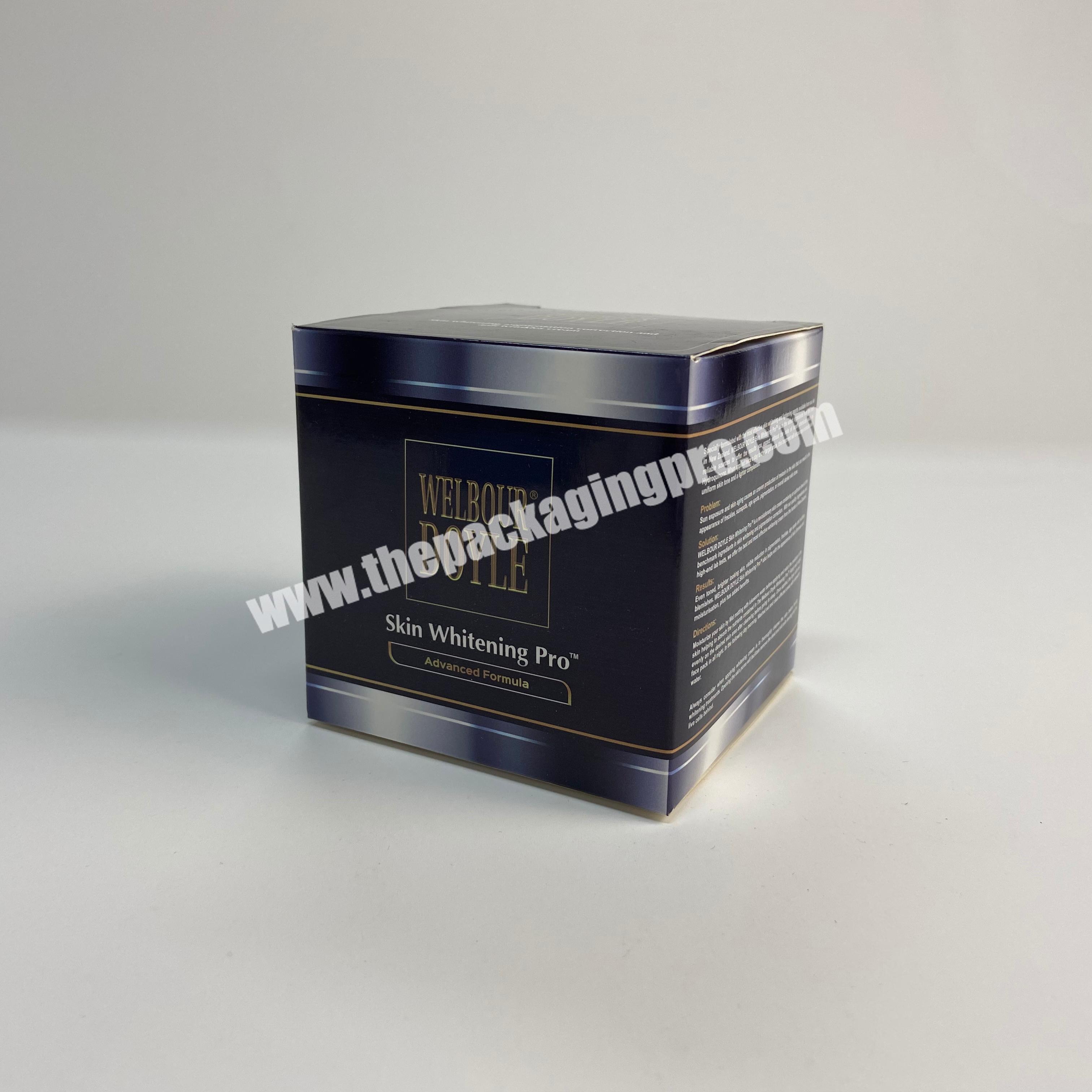 Hot sale custom made brand logo printed coated paper face cream packaging box
