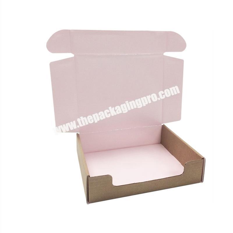 Wholesale custom recyclable colorful corrugated pink fodable shipping packaging mail boxes