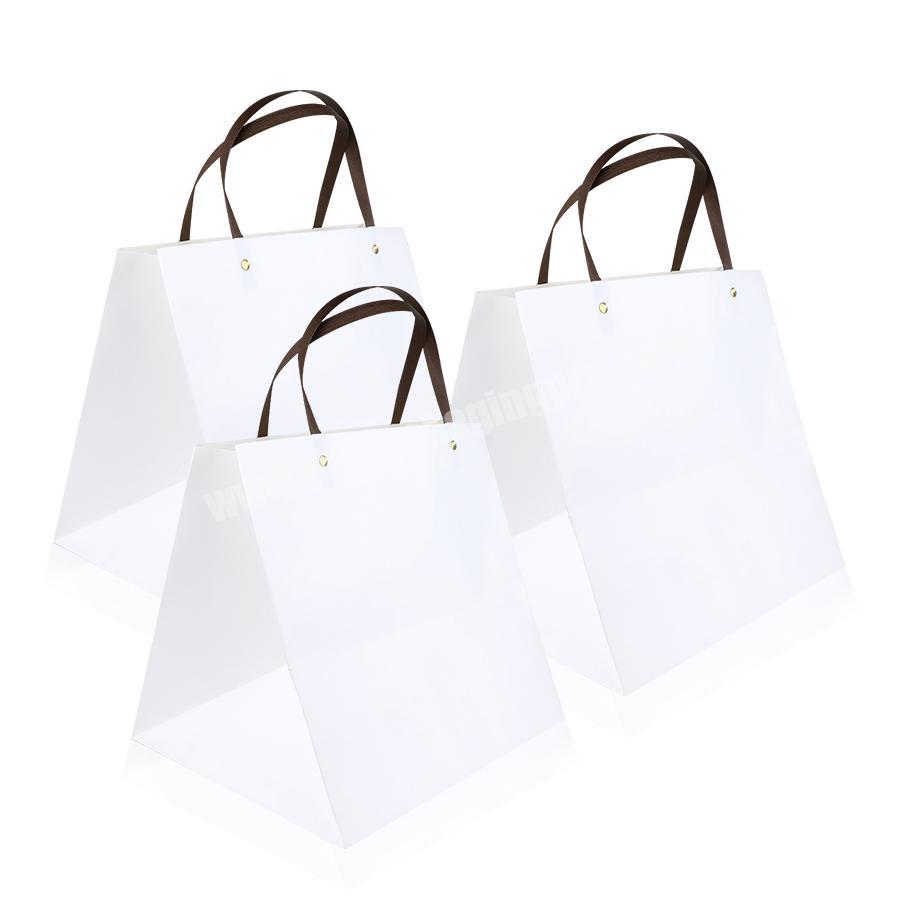 Kraft shopping paper bag Custom Logo Printed Grocery Shopping Packaging Brown Gift Kraft Paper Bag With Handles
