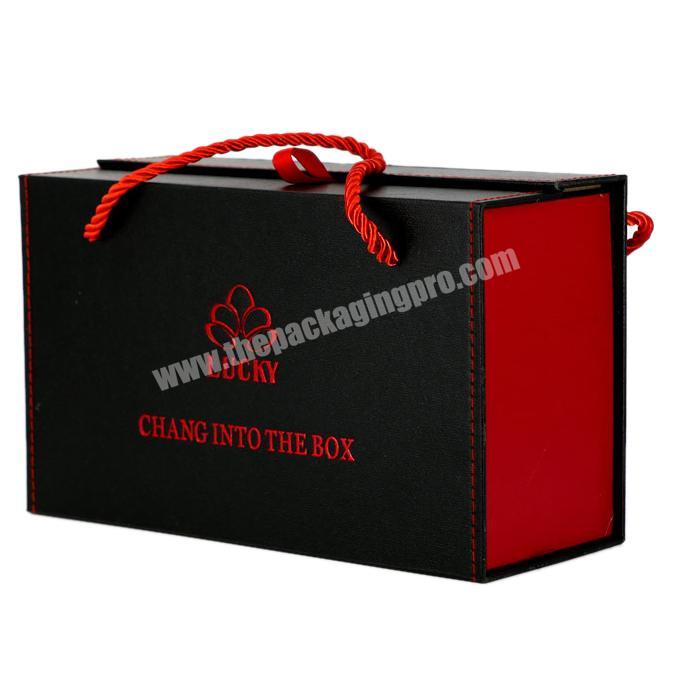 LUXURY paper wooden gift box wedding packaging with magnetic cardboard gift packing box with ribbon