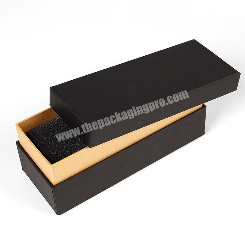 Logo Printed Customized Hardboard Black Lids Rectangle Candle Gift Boxes With Bubble Cotton Liner