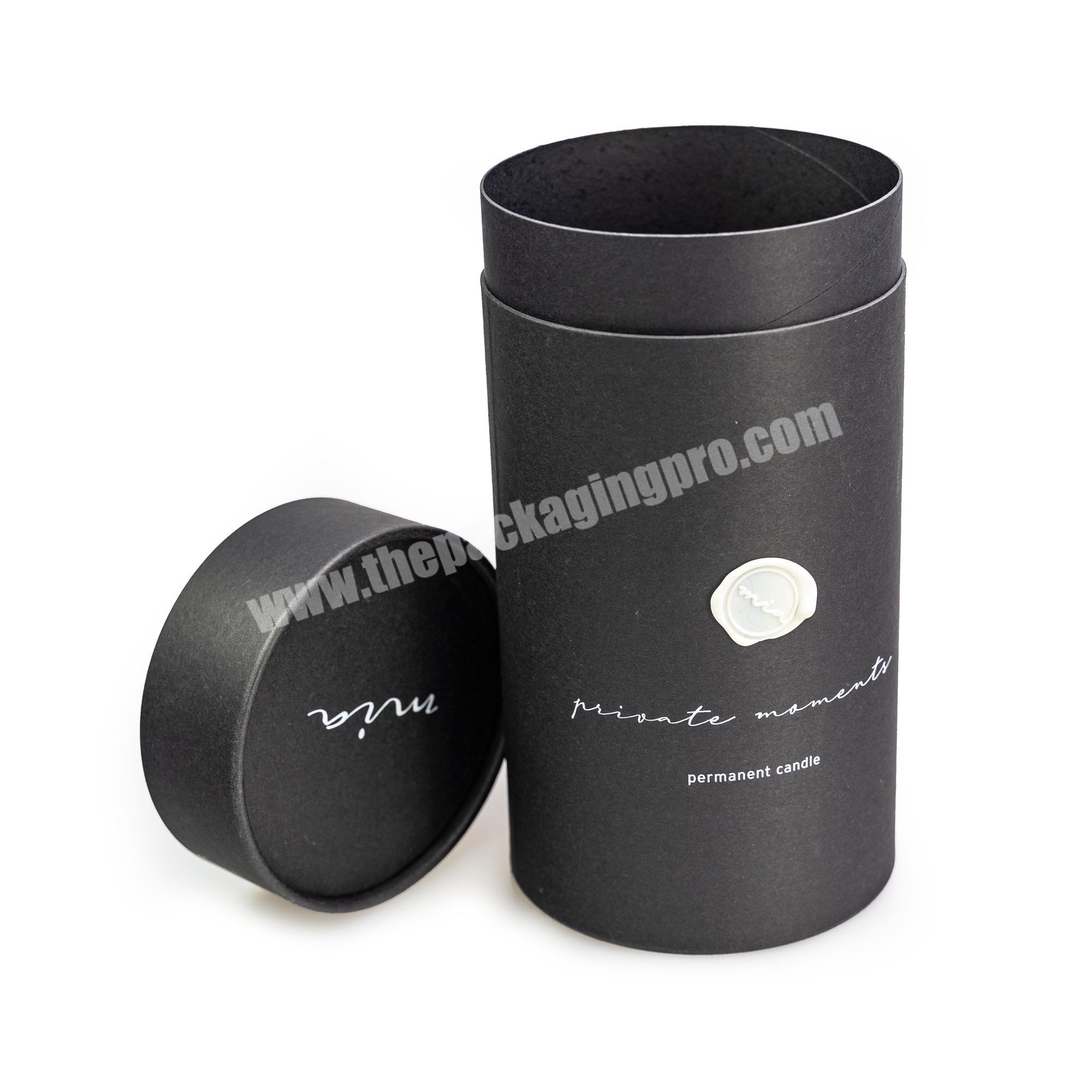 Luxurious Custom Printing Round Shape Black Vodka Wine Bottle Packaging boite cadeau Gift Tube Box