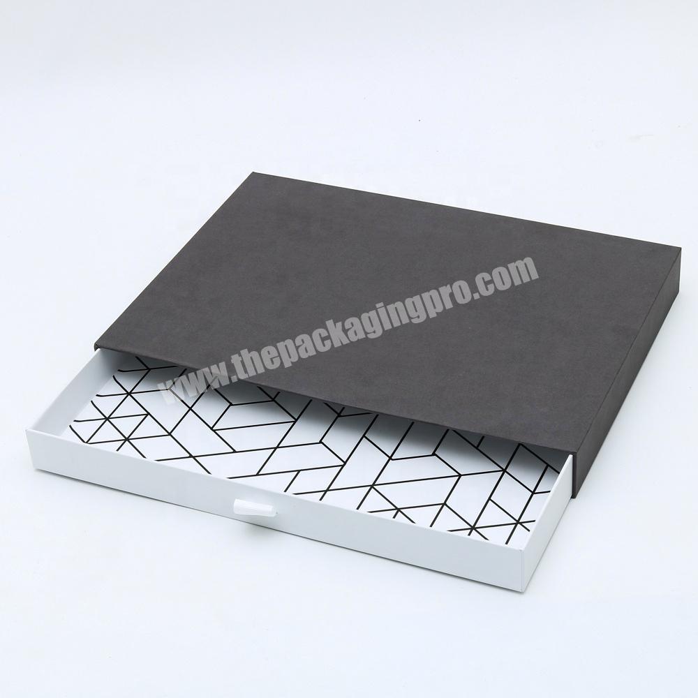 Luxury Custom Logo Cardboard Drawer Sliding Jewelry Paper Box With Ribbon