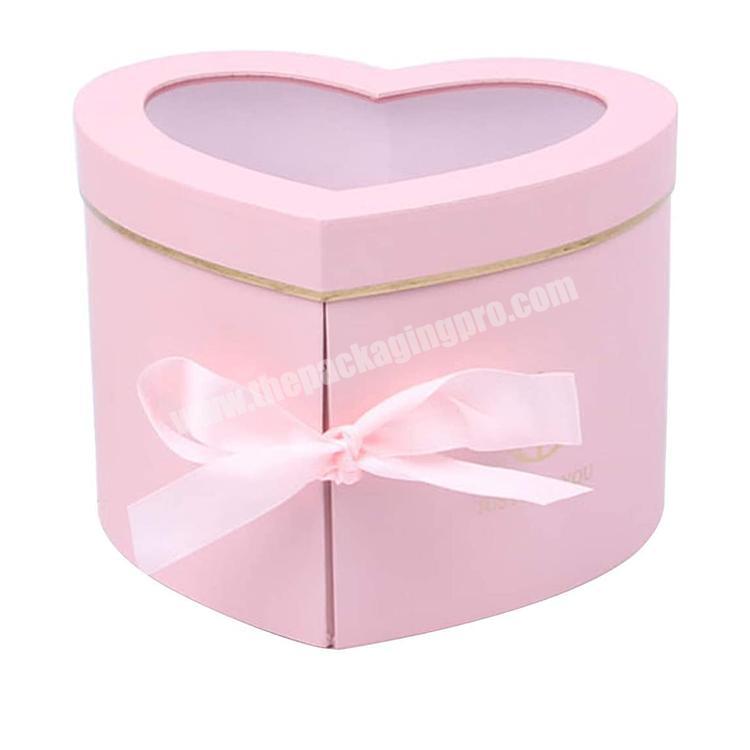 Luxury Gift Packaging Heart Shaped Paper Flower Birthday Gifts Boxes With Lids
