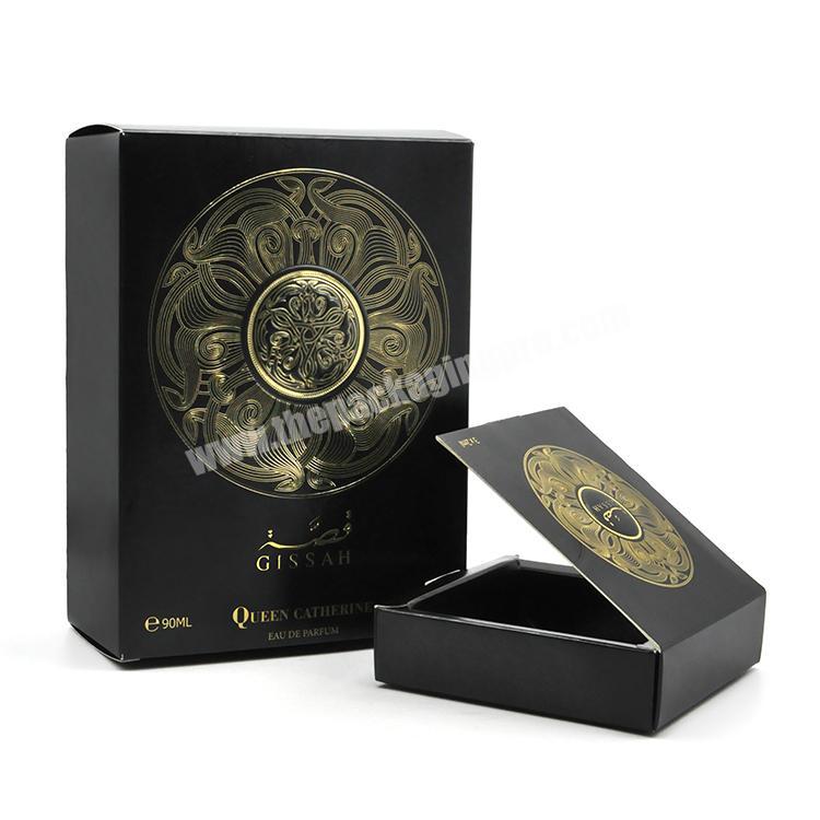Luxury black perfume cardboard storage box magnetic gift box perfume storage packaging paper box