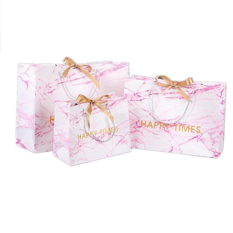 Marble boutique bags with design your own with logo recyclable art paper gift bag