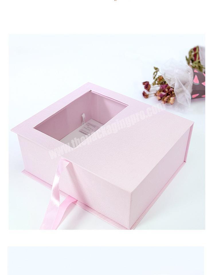 Matte Black Rigid Magnetic Gift Box with Ribbon  Custom Luxury Rigid Cardboard Packaging Magnetic Folding Paper Wedding Dress Gi