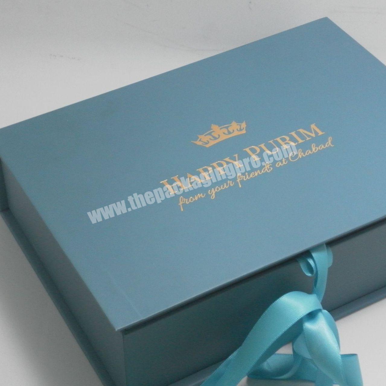 Matte Black Rigid Magnetic Gift Box with Ribbon
