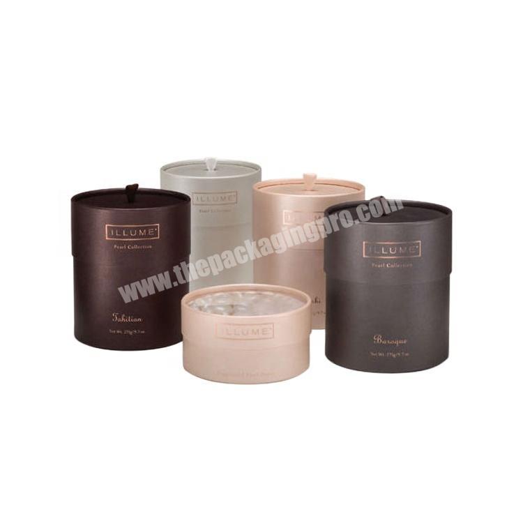 New Design paperboard material candle cylindrical round packaging boxes hard paper box for coffee