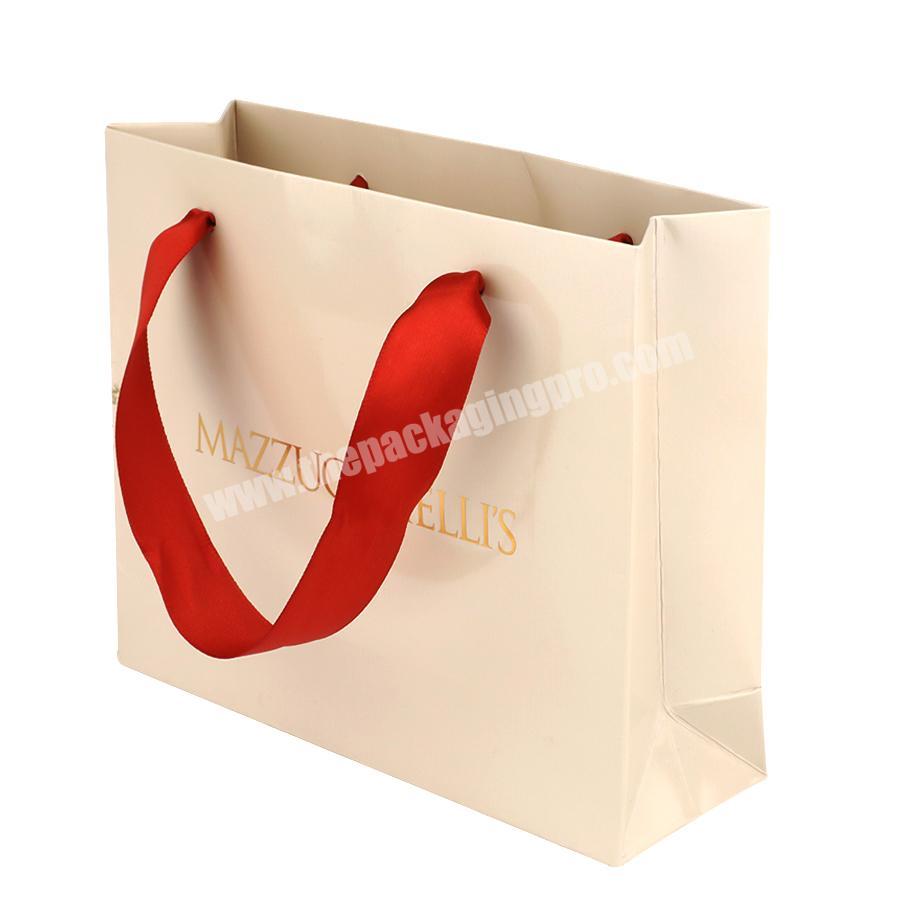 OEM Cheap DIY Red Ribbon Custom Clothing Shopping Packing Gift Retail Bag Paper Custom Logo Bag Handbag Packaging Shopping