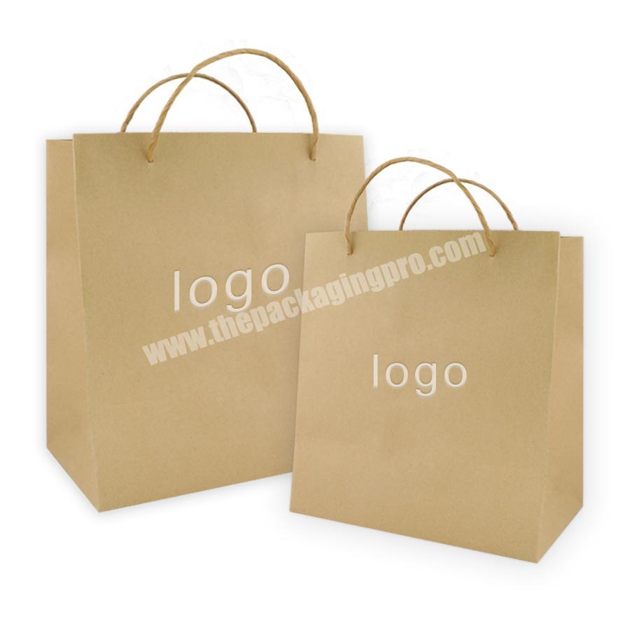 OEM Eco 120G Biodegradable Plain Kraft Color Thick Custom Printing Logo Die Cut Kraft Paper Crafts Bag Packaging Twisted Handle