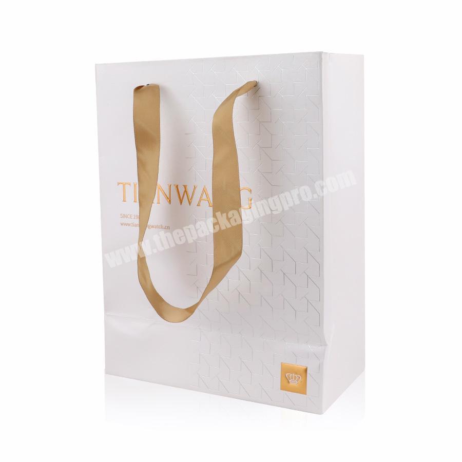 OEM Package Handmade Fashion Ivory Costome Costumized Logo Big Shopping Paper Bag Custom Print Label Green Gift With Handle Logo