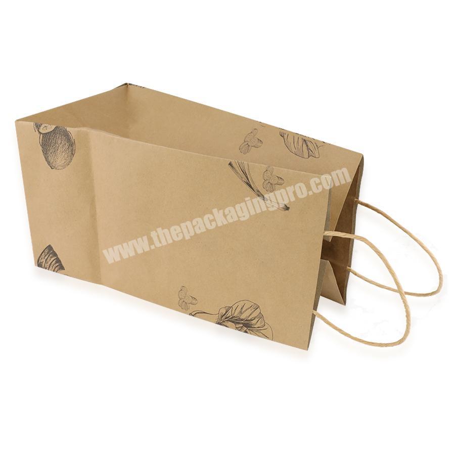 Packing bag with logo Custom Kraft Paper Packaging Portable Paper Bag with Strong durable