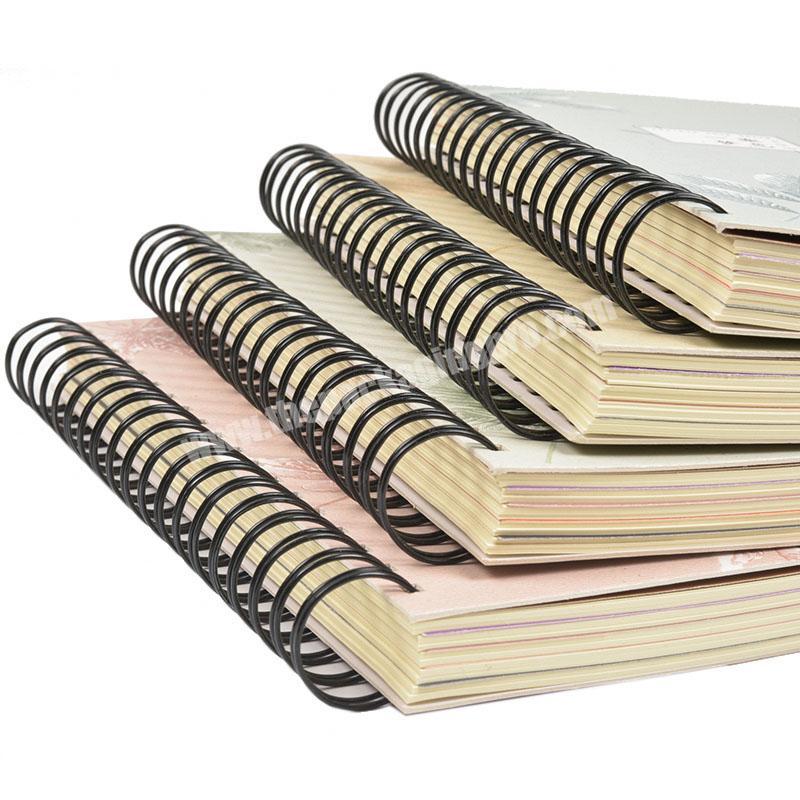 Paper Hardcover metal ring Wire Binding Bound Notepad Custom Spiral Note Book Notebook