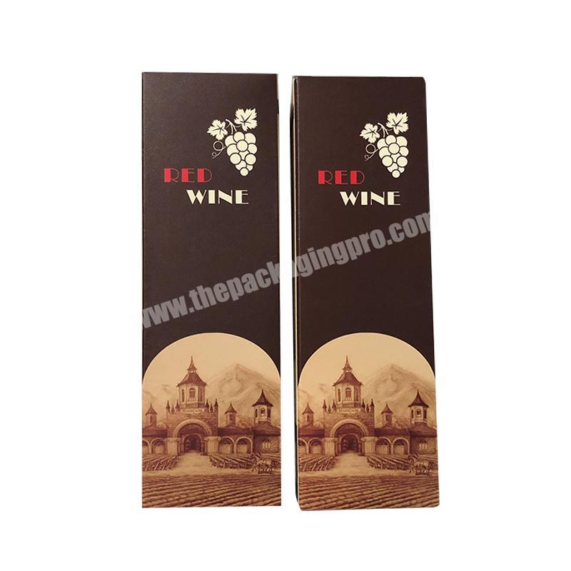 Personalised eco-friendly recycled cheapest cardboard paper foldable mini individual wine bottle gift box