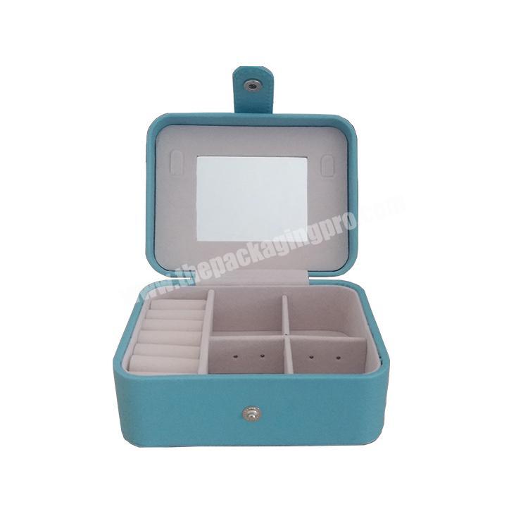 Personalized Travel Design Mirror Leather Jewellery Packing Box Ring Boxes