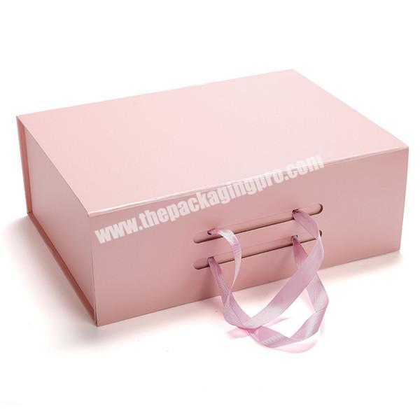 Pink Private Lable Cosmetic Bridesmaid Magnetic Closure Luxury Gift Box Set With Ribbon