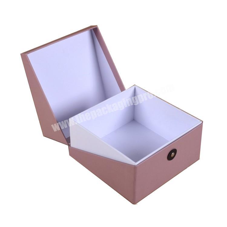 Pink Rectangle  Flip-open CoverFolding Paper Boxes Gift Box with Ribbon