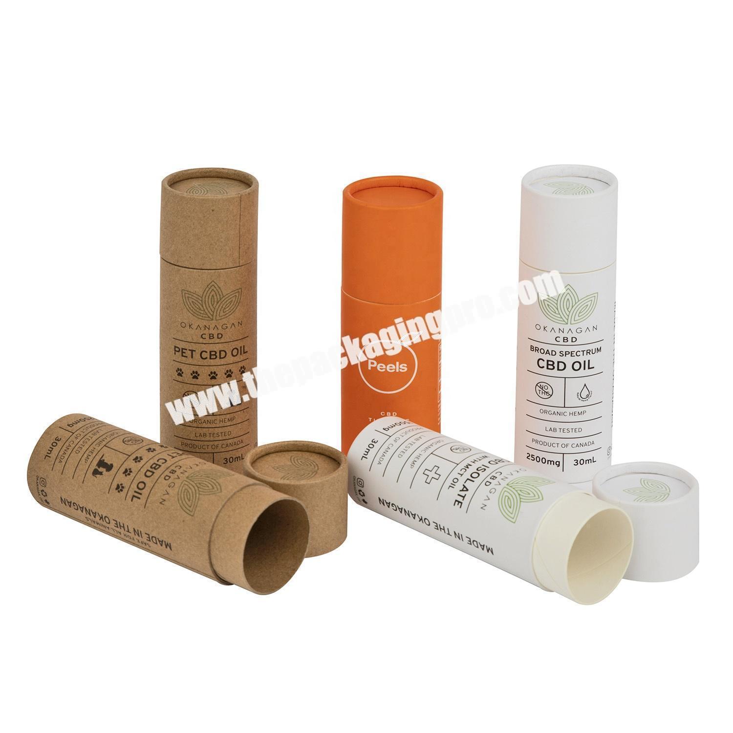 Eco friendly kraft paper label lip balm tube pink container