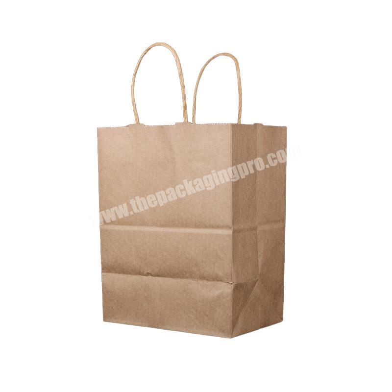 Recyclable Kraft Paper Bag With Twisted Handle Reusable Brown Paper Bags With Handles Bag Kraft Paper Wholesale