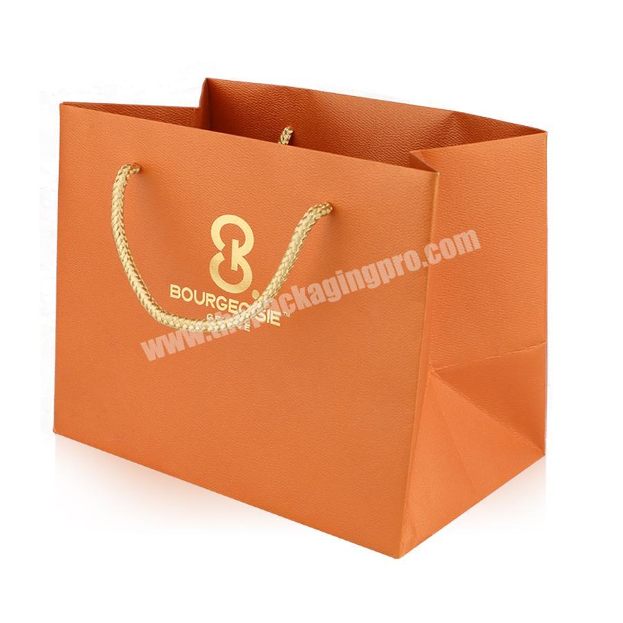 Recyclable brown kraft paper bag custom size logo grocery handle bag