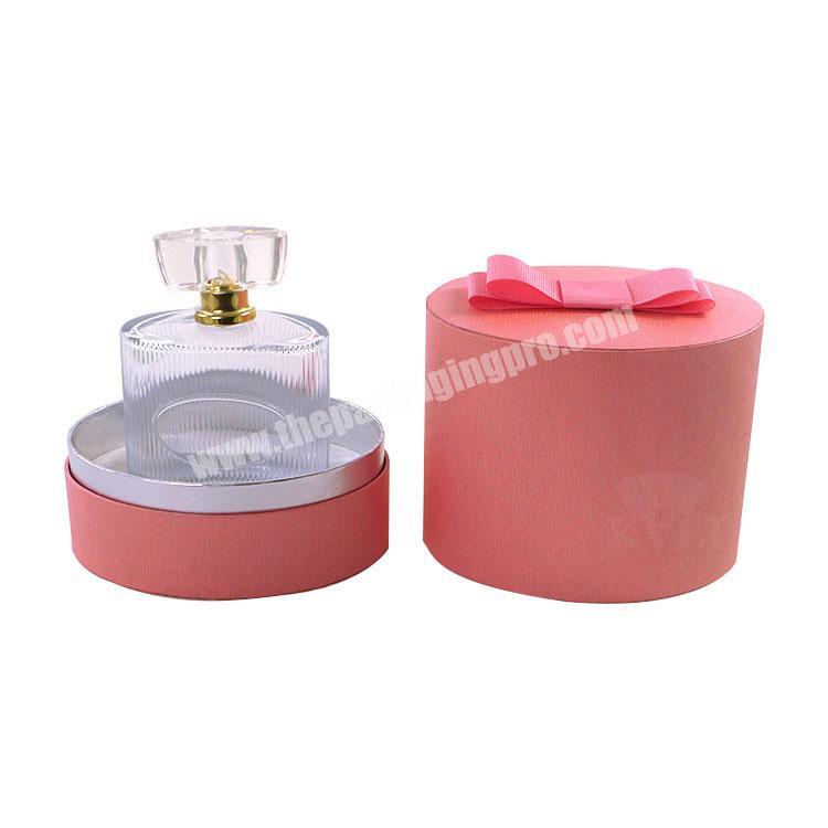 Round Perfume Gift Box Rigid Cardboard Cylinder Tube Box With Logo