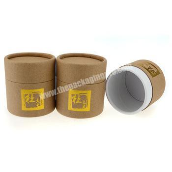 Round kraft eco-friendly tea packing box with lid wholesale