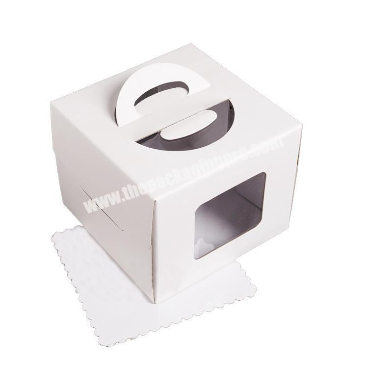 Small 12x12x6 Takeaway Window Cupcake Cake Box With Handle With Logo