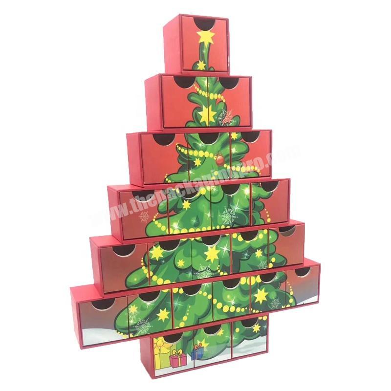 Special Design Christmas Tree Shape Christmas Advent Calendar Christmas Gift Box