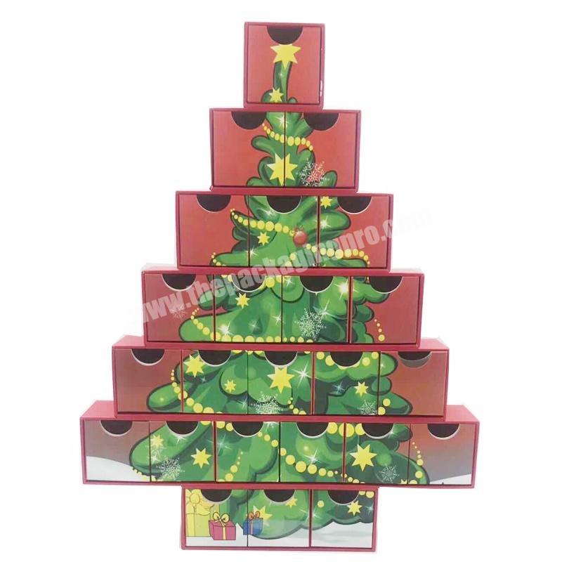 Special Design Christmas Tree Shape Christmas Advent Calendar Christmas Gift Box
