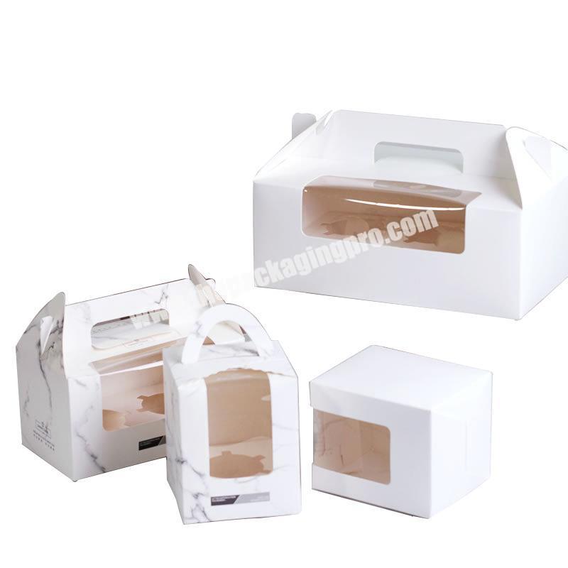 Transparante cheap square window white 10 inch craft bakrey cake box