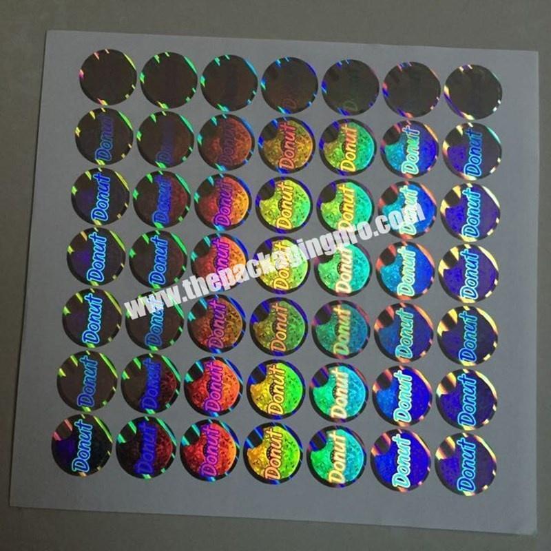 Custom destructible vinyl hologram stickers for bottled beverage