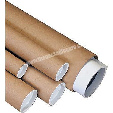 Wholesale Cardboard Shipping Poster 18inch 32 inch Long Cardboard Tube  Study Printing End Plastic Lid Kraft Mailing Tube