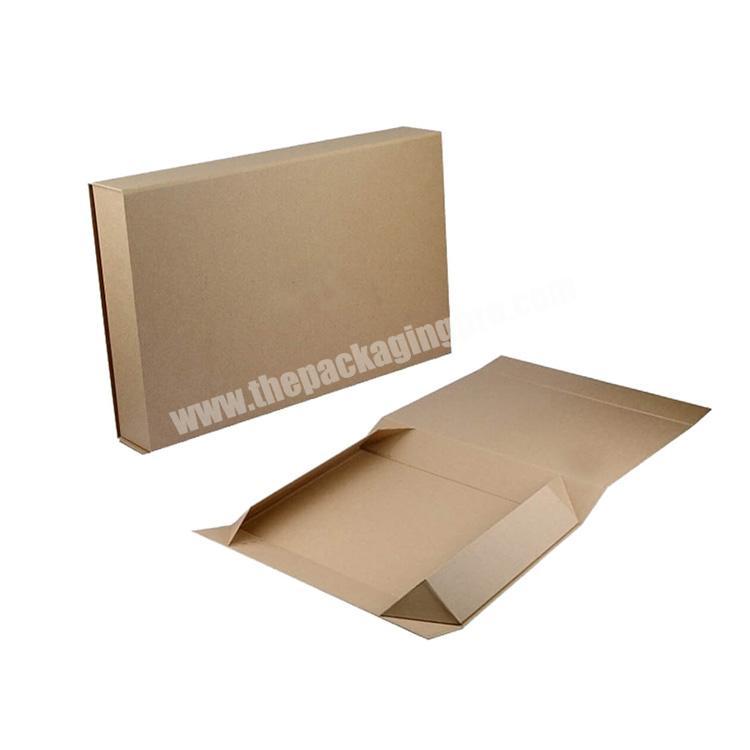 Wholesale Custom Logo Fold Large Fancy Kraft Paper Magnetic Gift Box with Ribbon