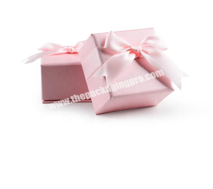 Wholesale Customized  Luxury Top Base Empty Folding Gift Box Rings Necklace Earrings Jewelry Rigid Packaging With Bow Ribbon