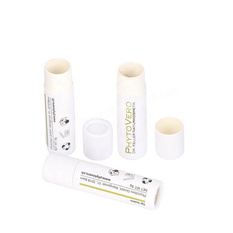 Wholesale Custom Print white Push up Lip Balm Round kraft paper Tubes