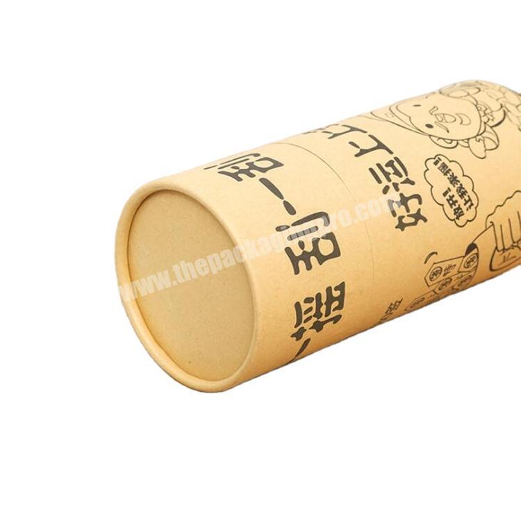 Wholesale Custom size eco friendly round kraft brown cylinder paper Packaging box tube