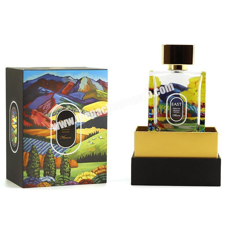 Luxury gift perfume box packaging, with bottles of 10, 15, 30, 50ml