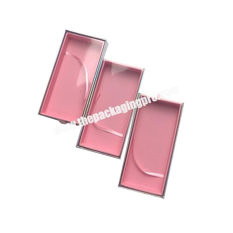 Wholesale Rectangle Laser Paper Eyelashes Boxes for Women Use Drawer Shape Portable Cosmetic Boxes