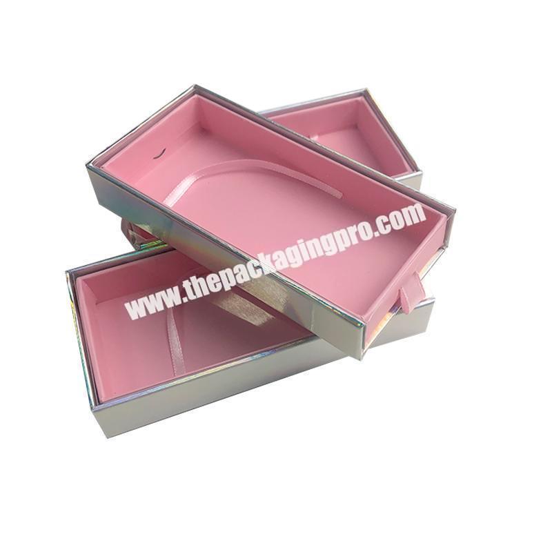Shop Rectangle Laser Paper Eyelashes Boxes for Women Use Drawer Shape Portable Cosmetic Boxes