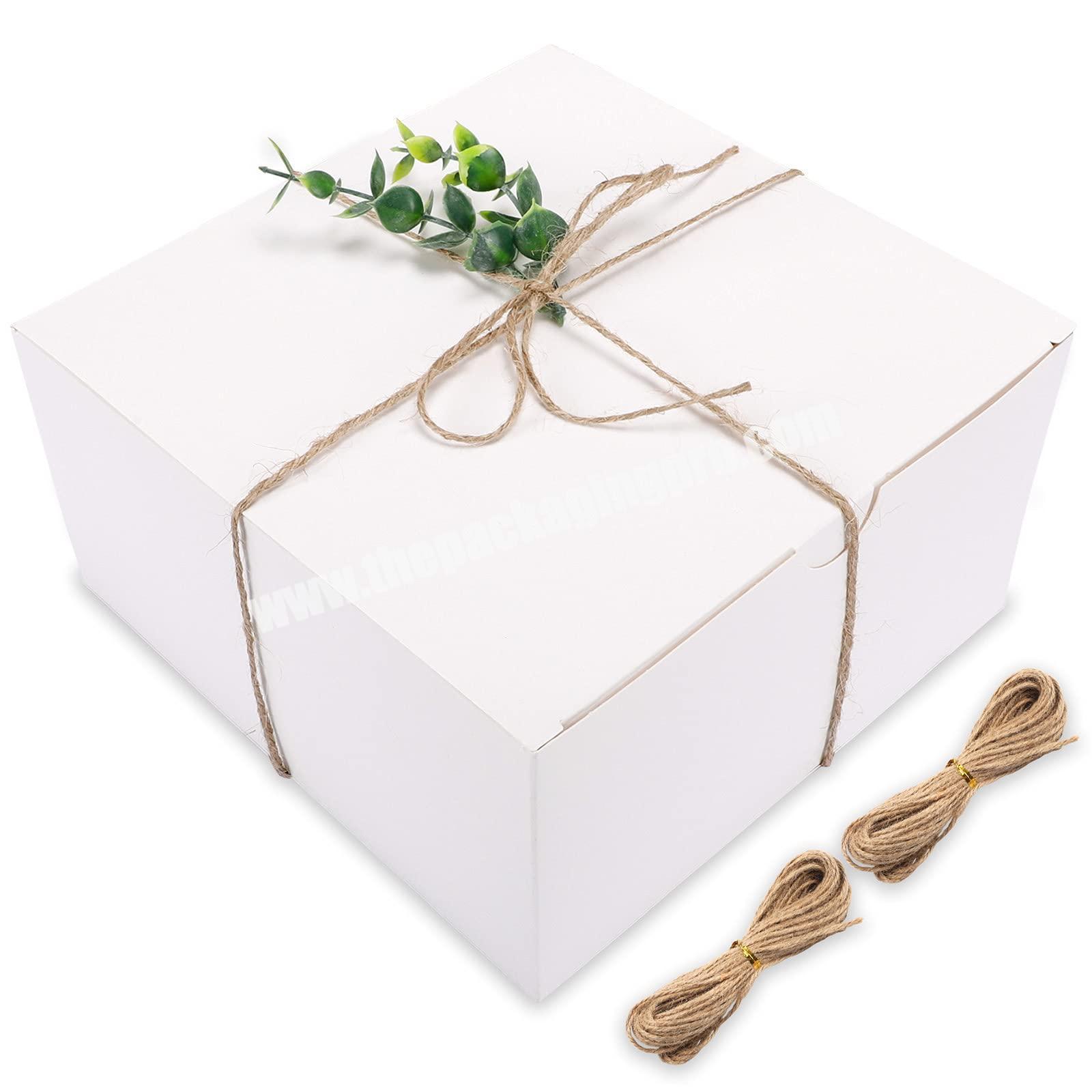 Wholesale Eco-friendly Folded 8x8x4 Inches White Cardboard Wedding Christmas Gift Boxes with Lids