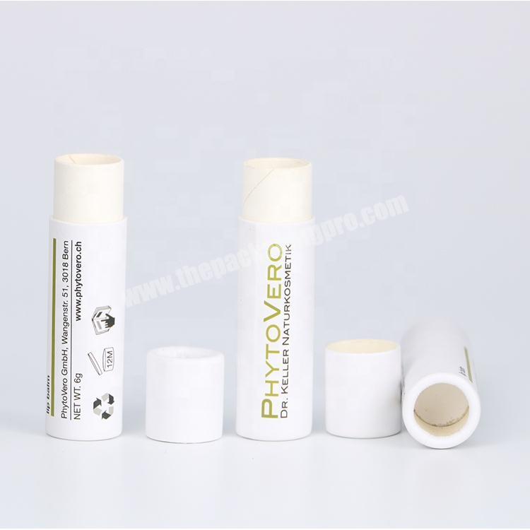 Wholesale Eco friendly round biodegradable cosmetic tubes deodorant push up Kraft paper tubes