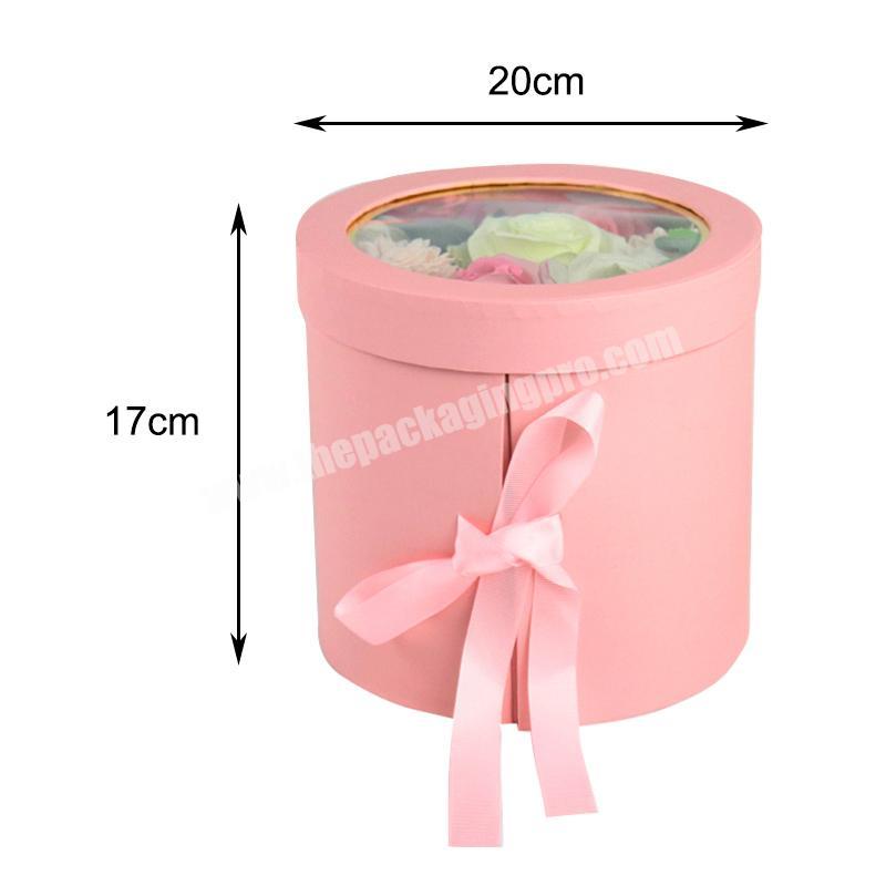 Wholesale Wholesale Elegant Design Packaging Pink Cardboard Round Luxury Rose Flower Gift Box