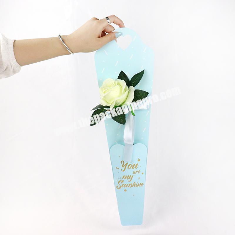 Wholesale China Wholesale Flower Box Colored Cardboard Single Flower Boxes Packaging Gift Blue and Pink