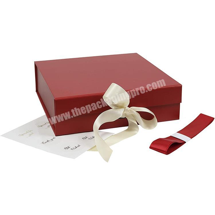 Wholesale Foldable Cardboard Birthday Christmas Gift Packaging Box With Ribbon
